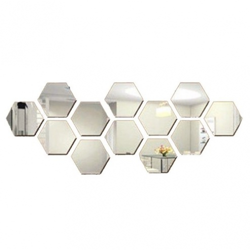 Set 12 oglinzi decorative hexagonale